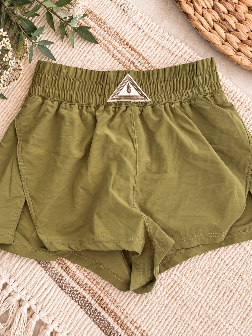 Olive Green Women's Athletic Shorts
